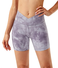 Load image into Gallery viewer, Women's High Waisted Biker Shorts Cross Waist Workout Yoga Gym Shorts