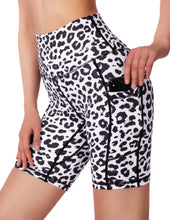 Load image into Gallery viewer, Women's High Waist Yoga Shorts with Side Pockets Tummy Control Biker Shorts