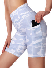 Load image into Gallery viewer, Women's High Waist Yoga Shorts with Side Pockets Tummy Control Biker Shorts