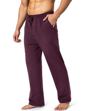 Load image into Gallery viewer, Men's Cotton Yoga Sweatpants Lounge Pants Open Bottom Pants for Men with Pockets