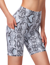 Load image into Gallery viewer, Women's High Waist Yoga Shorts with Side Pockets Tummy Control Biker Shorts