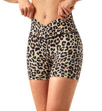 Load image into Gallery viewer, Women's High Waisted Biker Shorts Cross Waist Workout Yoga Gym Shorts