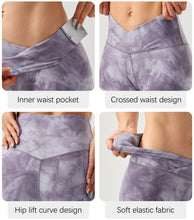 Load image into Gallery viewer, Women's High Waisted Biker Shorts Cross Waist Workout Yoga Gym Shorts