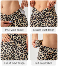 Load image into Gallery viewer, Women's High Waisted Biker Shorts Cross Waist Workout Yoga Gym Shorts