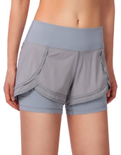 Load image into Gallery viewer, Womens Workout Running Shorts with Liner 2 in 1
